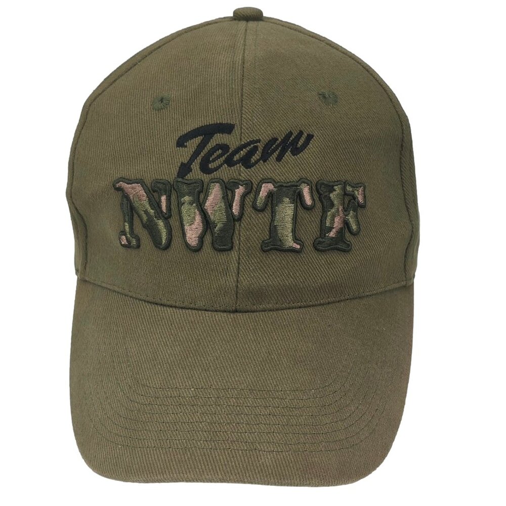 NWTF‎ Team Member Hat Baseball Cap Mens OSFA Olive Green Camo Hunting Empire